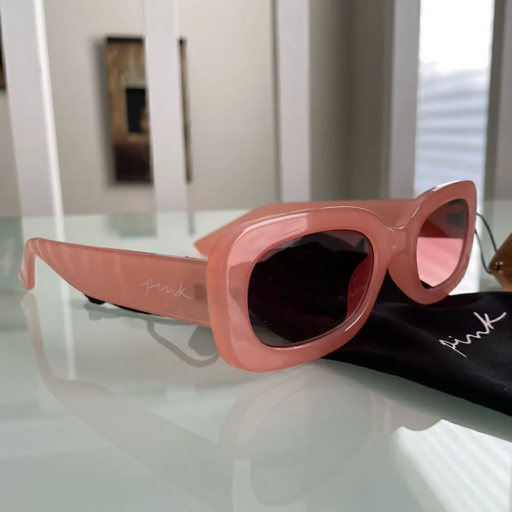 NWT PINK Victoria’s Secret Retro Rectangle Sunglasses - Picture 2 of 6